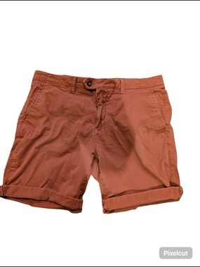 Alcott Rust-Orange Cotton Shorts with Branded Waistband